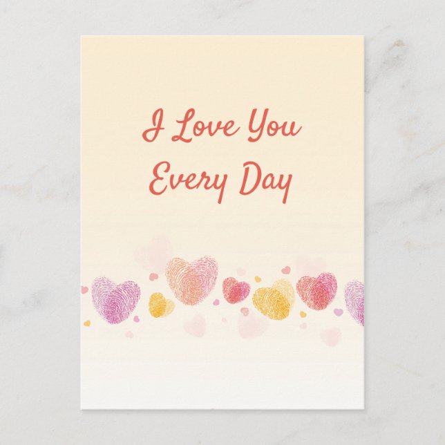Cartes Pour Fêtes Annuelles Romance Fingerprint Love Heart (Devant)