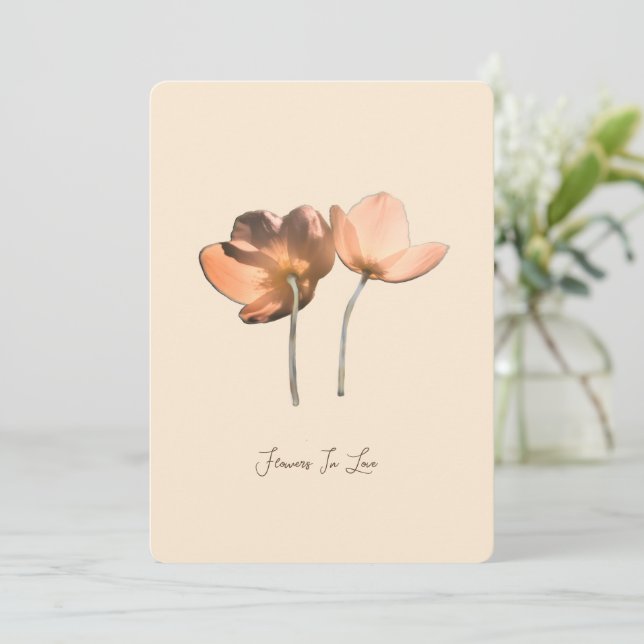 Cartes Pour Fêtes Annuelles Romantic Flowers in Love – Botanical Fantasy Boho (Debout devant)