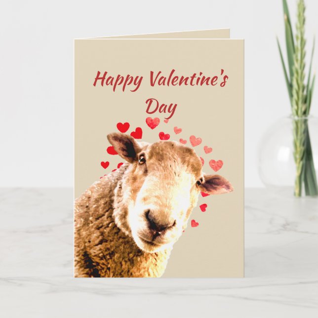 Cartes Pour Fêtes Annuelles Romantic Pun Love Ewe Drôle Mouton Humour animal (Devant)