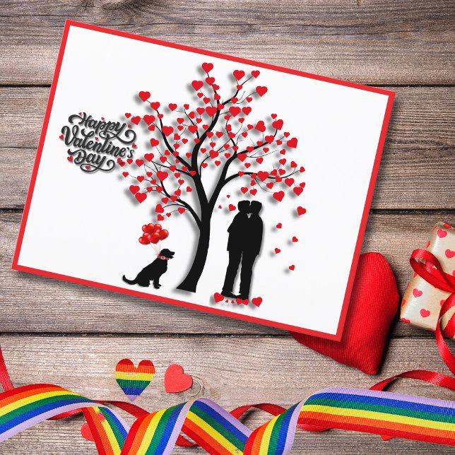 Cartes Pour Fêtes Annuelles Romantique arbre cardiaque Homme Couple (Créateur téléchargé)