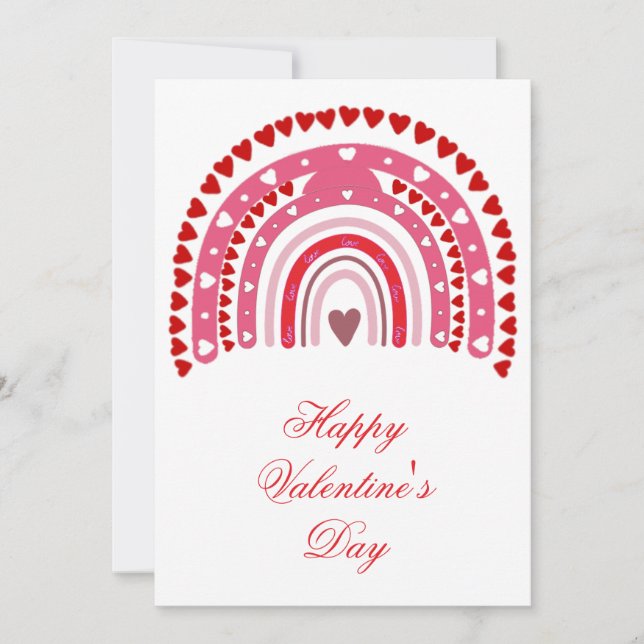 Cartes Pour Fêtes Annuelles Romantique Arc-en-ciel Valentines Jour Balayants C (Devant)