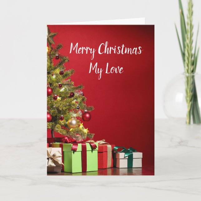 Cartes Pour Fêtes Annuelles Romantique Femme rouge ou copine Noël (Devant)