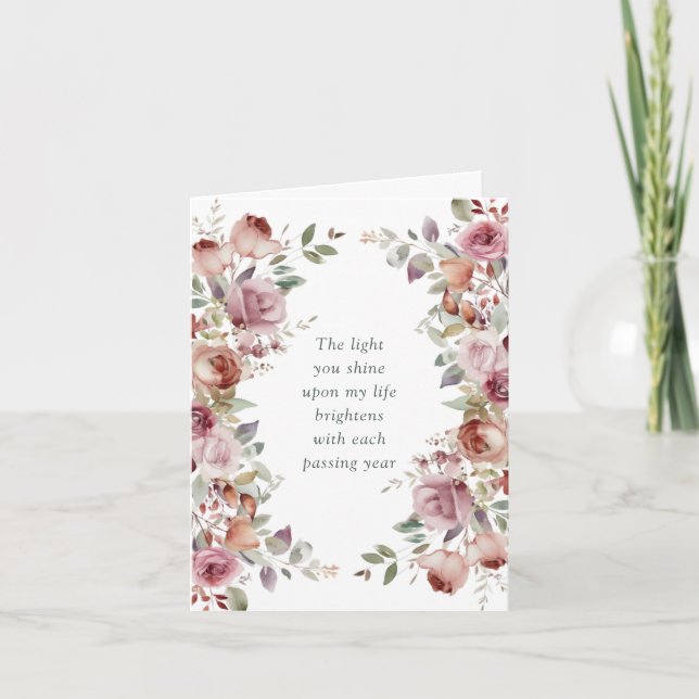 Cartes Pour Fêtes Annuelles Romantique Mauve Floral Saint Valentin (Devant)