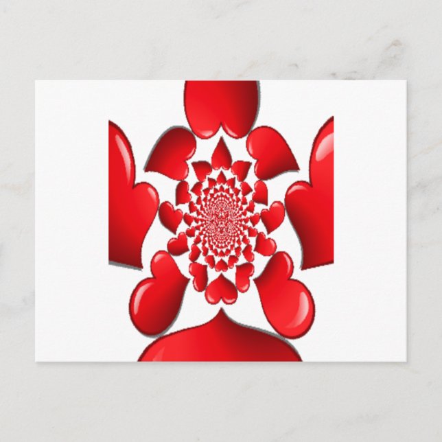 Cartes Pour Fêtes Annuelles Romantique Red Hearts Art Motif Imprimer (Devant)