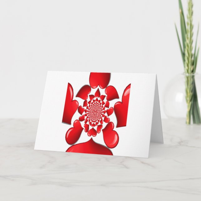Cartes Pour Fêtes Annuelles Romantique Red Hearts Art Motif Imprimer (Devant)