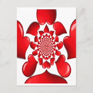 Cartes Pour Fêtes Annuelles Romantique Red Hearts Art Motif Imprimer