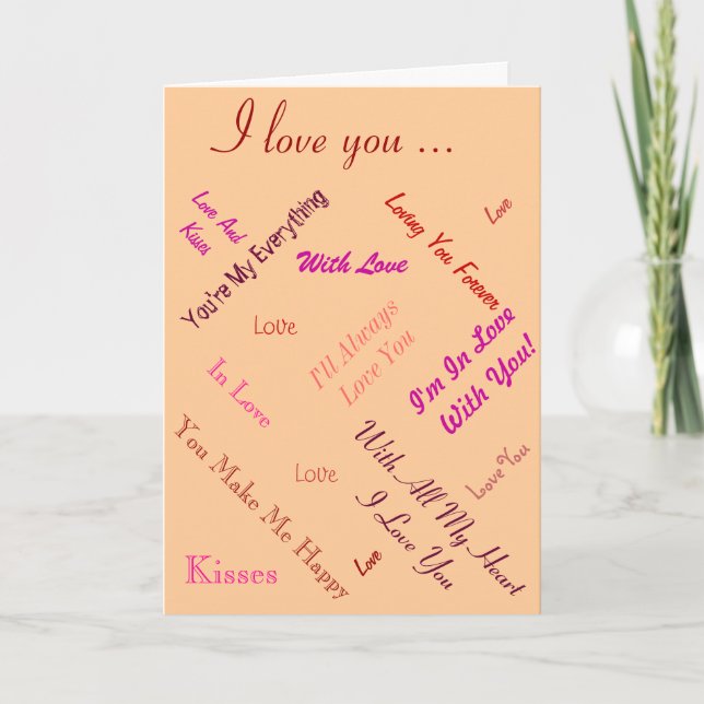 Cartes Pour Fêtes Annuelles romantique texte d'amour sur la pêche arrière - pl (Devant)