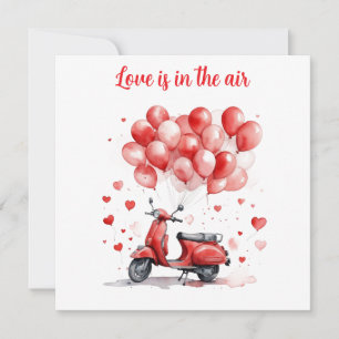 Cartes Pour Fêtes Annuelles Romantique Valentine Red Scooter Italie