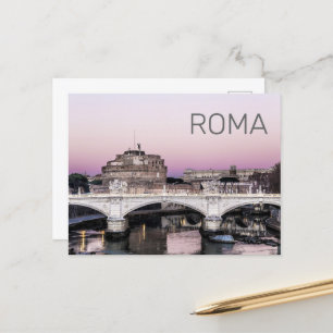Cartes Pour Fêtes Annuelles Rome Italie Castel Sant'Angelo Pont Sunset