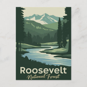 Cartes Pour Fêtes Annuelles Roosevelt National Forest Minimal Travel Art