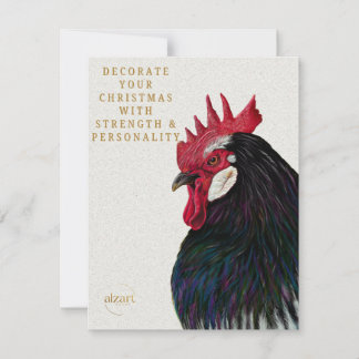 Cartes Pour Fêtes Annuelles Rooster Art Christmas Card – Strength & Personalit