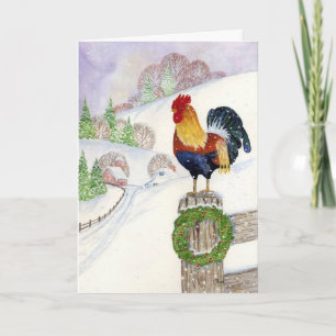 Cartes Pour Fêtes Annuelles Rooster de Noël