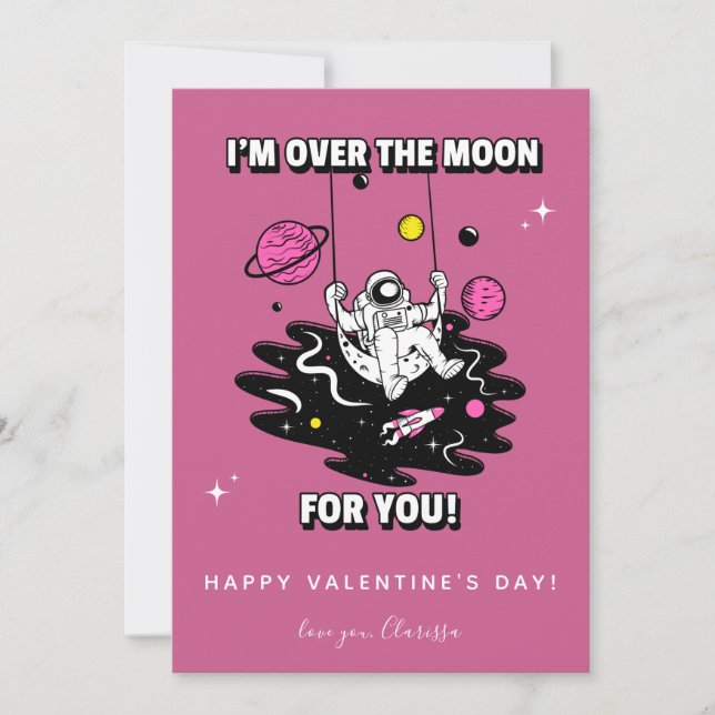 Cartes Pour Fêtes Annuelles Roquette de la Journée des Valentines de l'astrona (Devant)