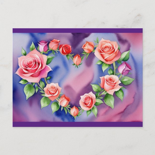 Cartes Pour Fêtes Annuelles Rose (Devant)
