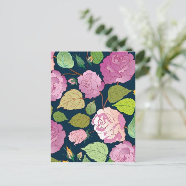 Cartes Pour Fêtes Annuelles Rose 16 (Debout devant)