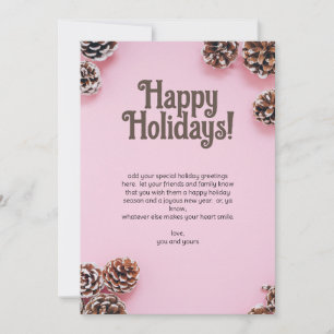 Cartes Pour Fêtes Annuelles Rose aux cônes de pin