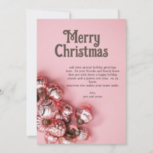 Cartes Pour Fêtes Annuelles Rose Avec Ornements Roses