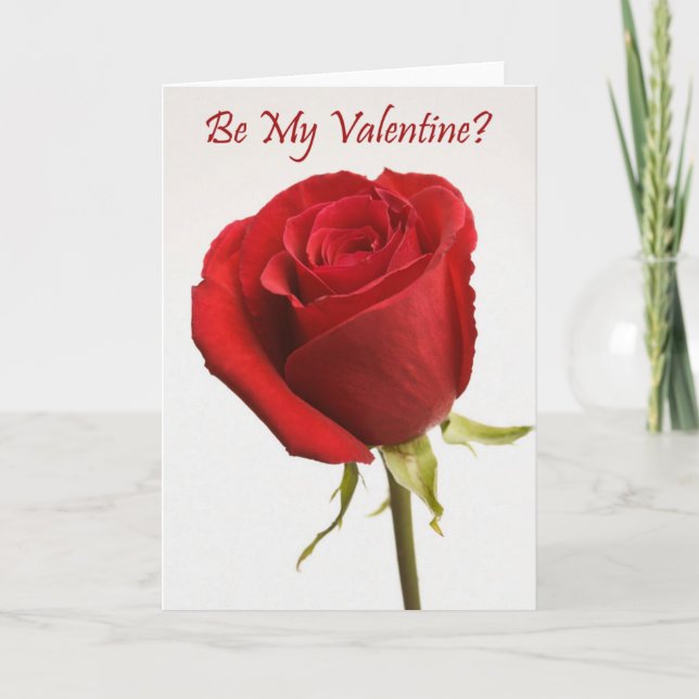 Cartes Pour Fêtes Annuelles Rose Be My Valentine Card (Devant)