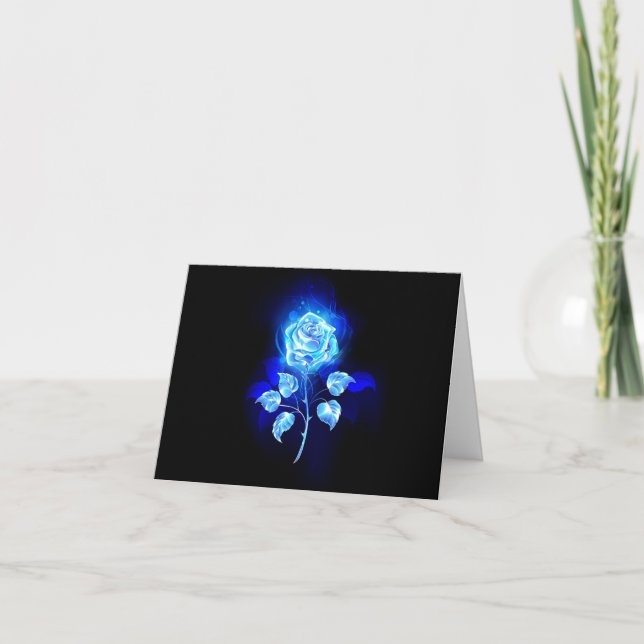Cartes Pour Fêtes Annuelles Rose bleu brûlant (Devant)