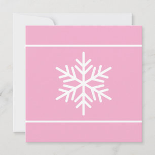 Cartes Pour Fêtes Annuelles Rose Clair Blanc Moderne Flocons de Neige Nordique
