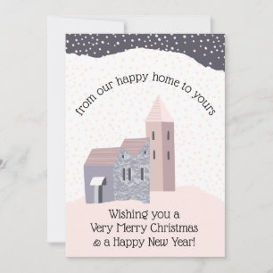 Cartes Pour Fêtes Annuelles Rose Dusty moderne Notre maison à vous