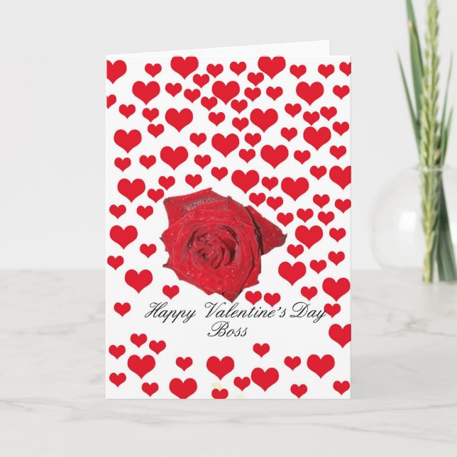 Cartes Pour Fêtes Annuelles Rose et coeur de la Saint Valentin (Devant)