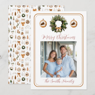 Cartes Pour Fêtes Annuelles Rose Gold Couronne Classique Grandmillennial Photo