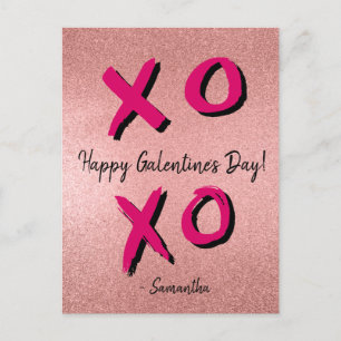 Cartes Pour Fêtes Annuelles Rose Gold XOXO Personnalisé Bonne Saint-Galentin