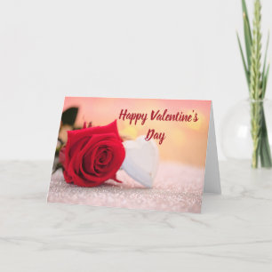 Cartes Pour Fêtes Annuelles Rose Heureuse Sainte-Valentin