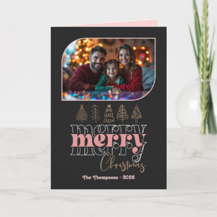 Cartes Pour Fêtes Annuelles Rose Luxe Dessin à la Main Joyeux Noël Photo