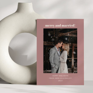 Cartes Pour Fêtes Annuelles Rose Poussiéreuse Mariée Nouvellement Mariée Fête