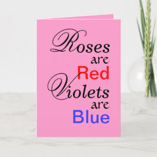 Cartes Pour Fêtes Annuelles Rose Red Violets Blue Valentine Poème