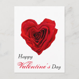 Cartes Pour Fêtes Annuelles Rose rouge en forme de coeur Valentine's Day