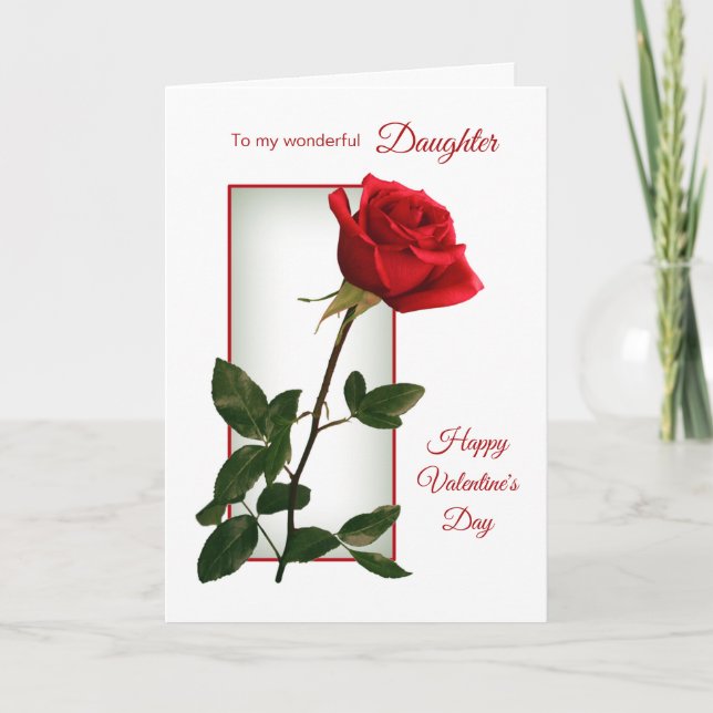 Cartes Pour Fêtes Annuelles Rose rouge, Fille Saint Valentin (Devant)