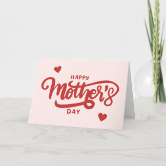 Cartes Pour Fêtes Annuelles Rose Rouge Minimaliste Élégant Script Bonne Fête d