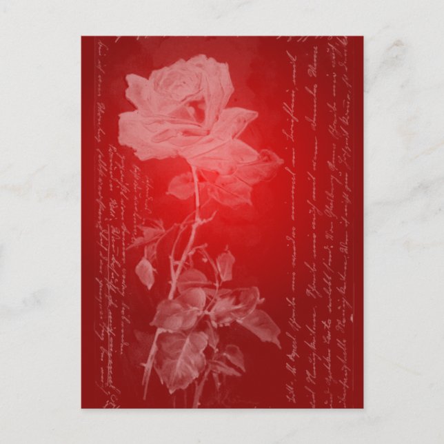 Cartes Pour Fêtes Annuelles Rose rouge Valentine (Devant)