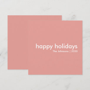 Cartes Pour Fêtes Annuelles Rose sombre   Noël féminin moderne minimaliste