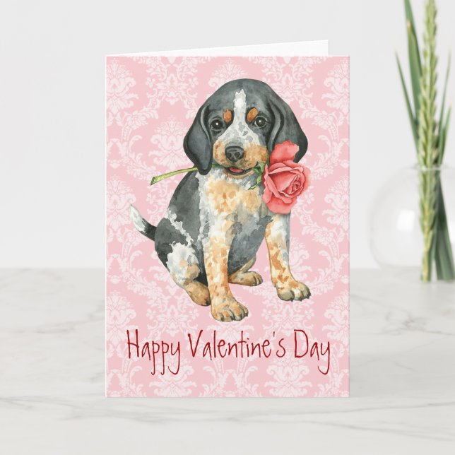 Cartes Pour Fêtes Annuelles Rose Valentin Borzoi (Devant)