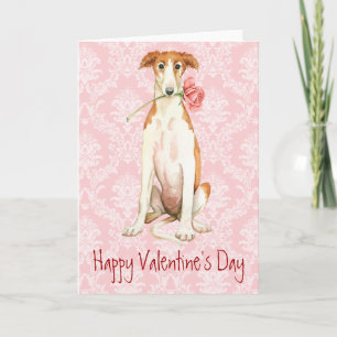 Cartes Pour Fêtes Annuelles Rose Valentin Borzoi