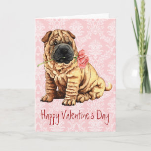Cartes Pour Fêtes Annuelles Rose Valentin Shar-Pei