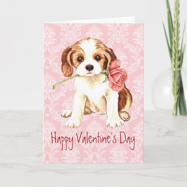 Cartes Pour Fêtes Annuelles Rose Valentine Cavalier (Devant)