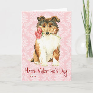 Cartes Pour Fêtes Annuelles Rose Valentine Collie