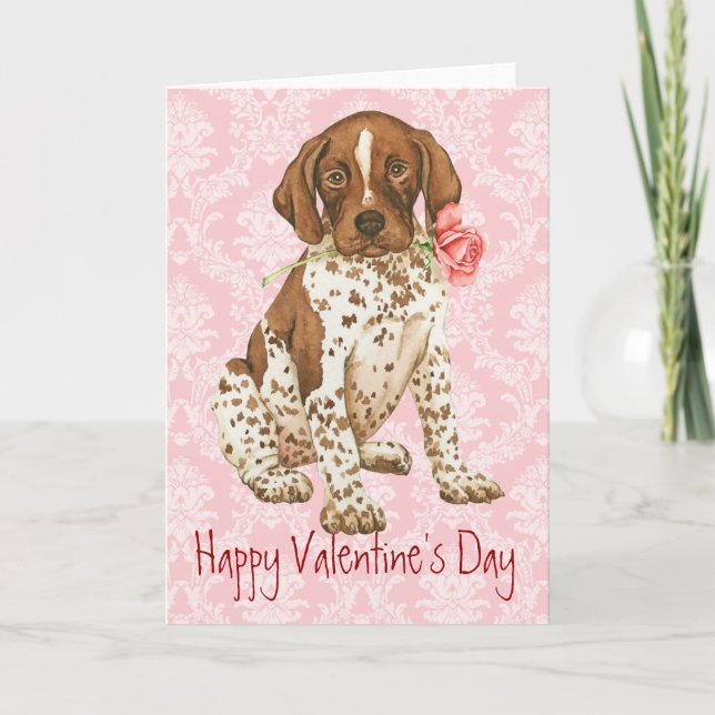 Cartes Pour Fêtes Annuelles Rose Valentine GSP (Devant)