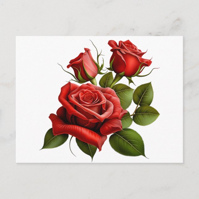 Cartes Pour Fêtes Annuelles Roses d'amour d'affection et d'amitié (Devant)