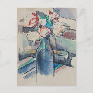 Cartes Pour Fêtes Annuelles Roses dans une bouteille par Paul Cezanne