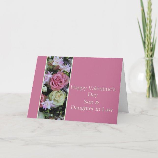 Cartes Pour Fêtes Annuelles Roses Heureuses Saintes-Valentin Fils et Femme (Devant)