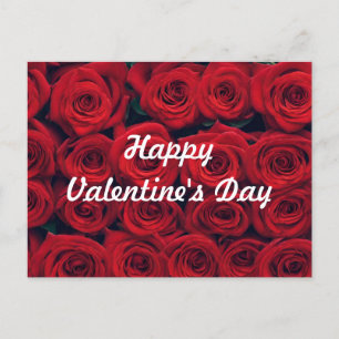 Cartes Pour Fêtes Annuelles Roses rouges vibrantes Heureuses Saintes-Valentin