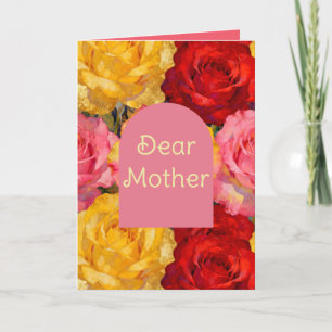 Cartes Pour Fêtes Annuelles Roses Vibrantes en Fleurs