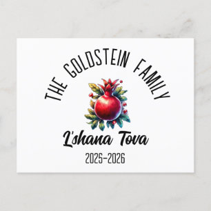 Cartes Pour Fêtes Annuelles Rosh Hashanah Jour de l'An juif Nom personnalisé H