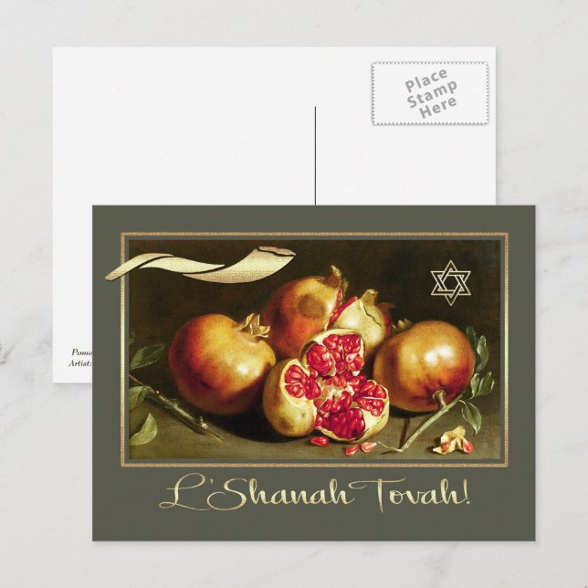 Cartes Pour Fêtes Annuelles Rosh Hashanah | Nouvel An juif Beaux-Arts  (Devant / Derrière)